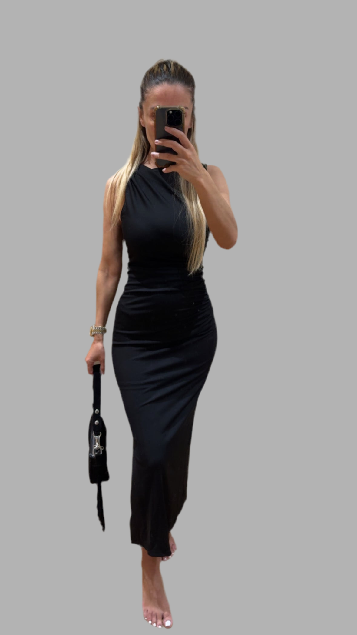 Sleeveless Ruched Maxi Dress