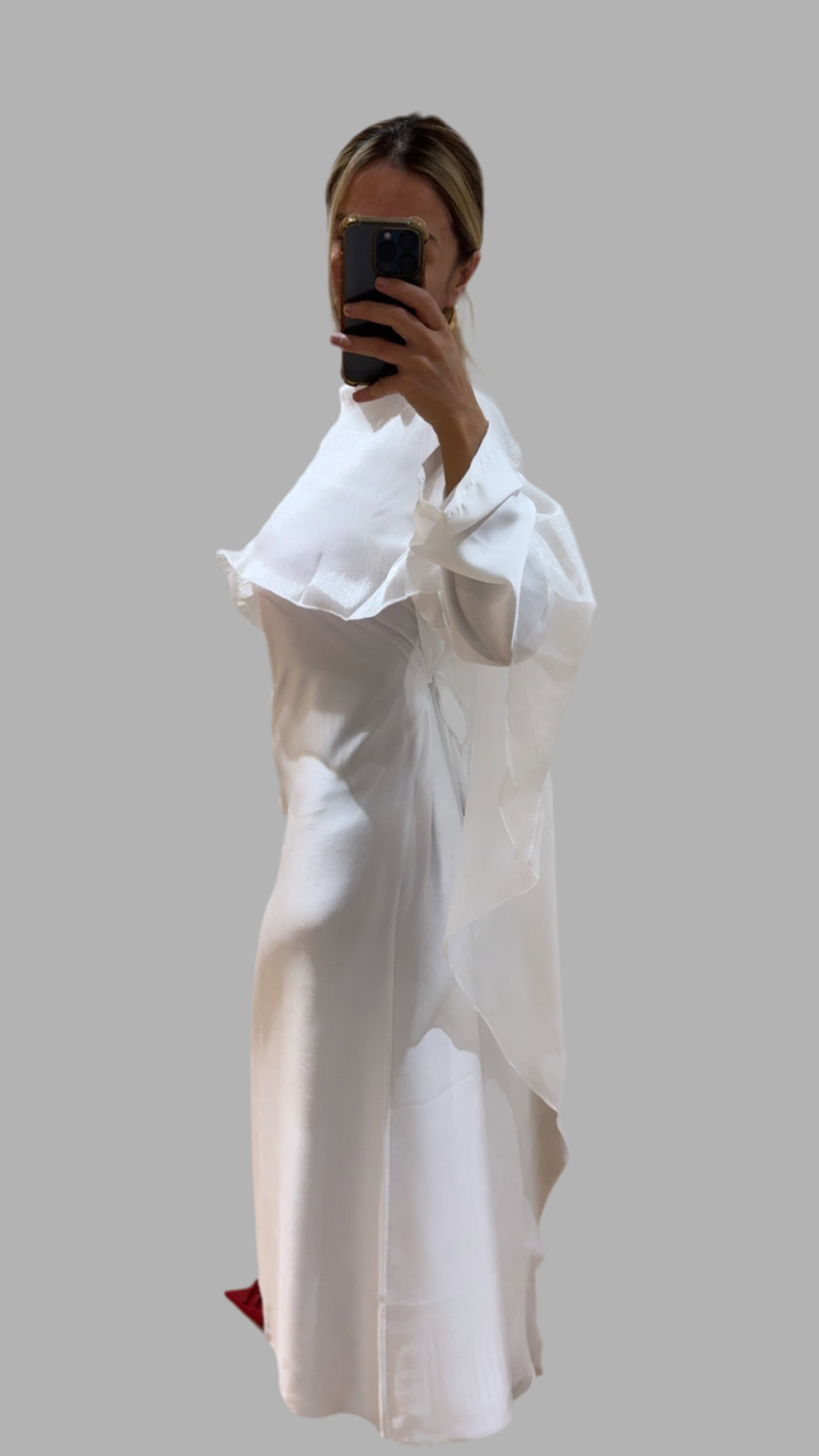White Chiffon Cape Maxi