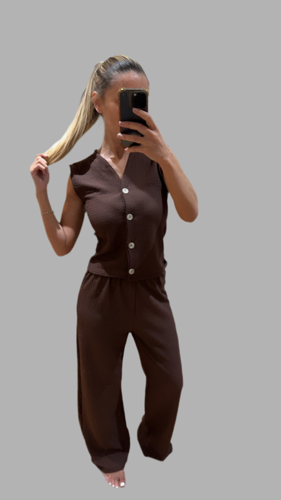 Sleeveless Waffle Co-Ord