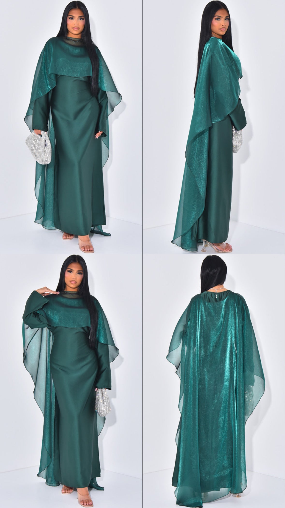 White Chiffon Cape Maxi