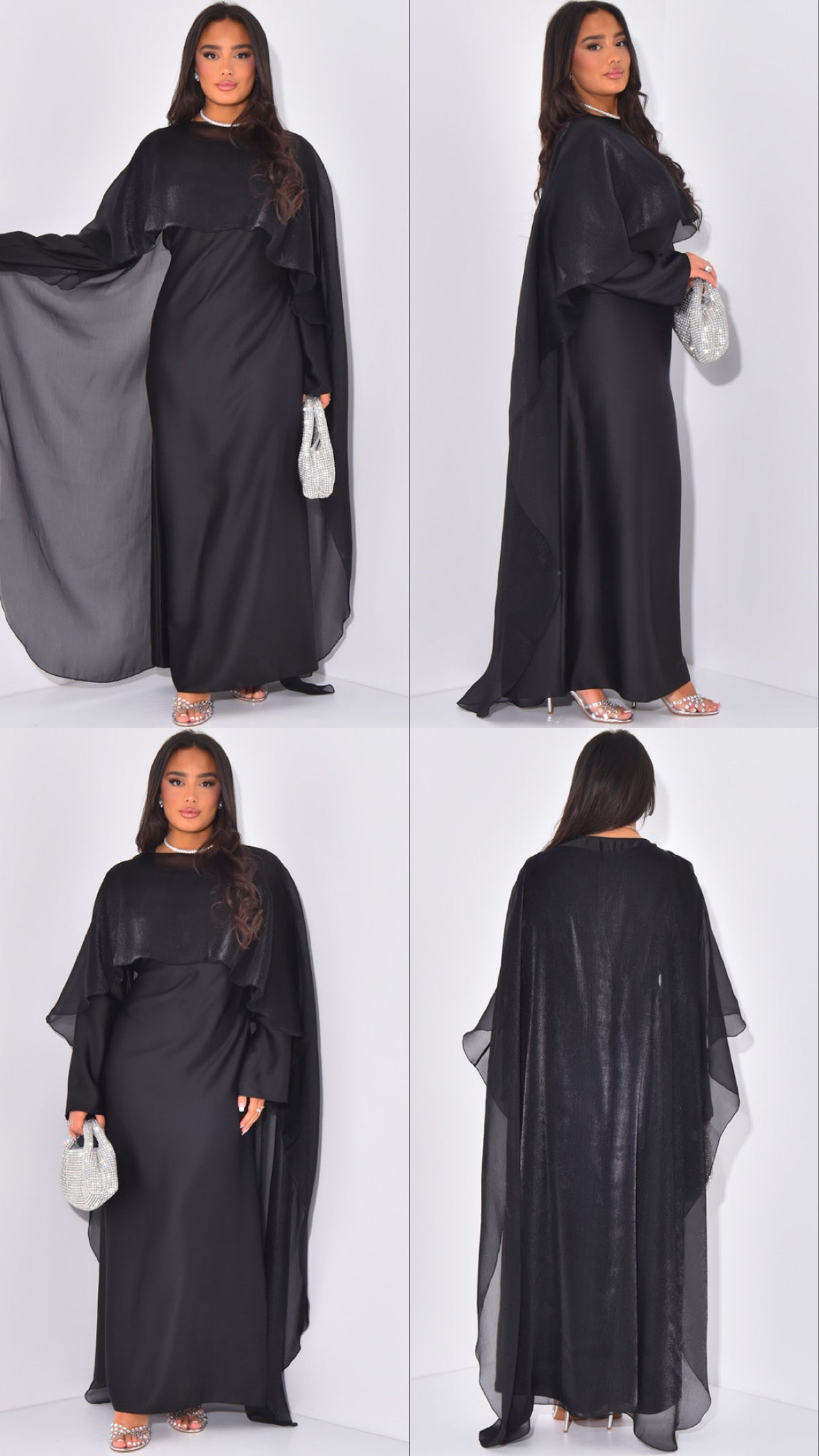 White Chiffon Cape Maxi