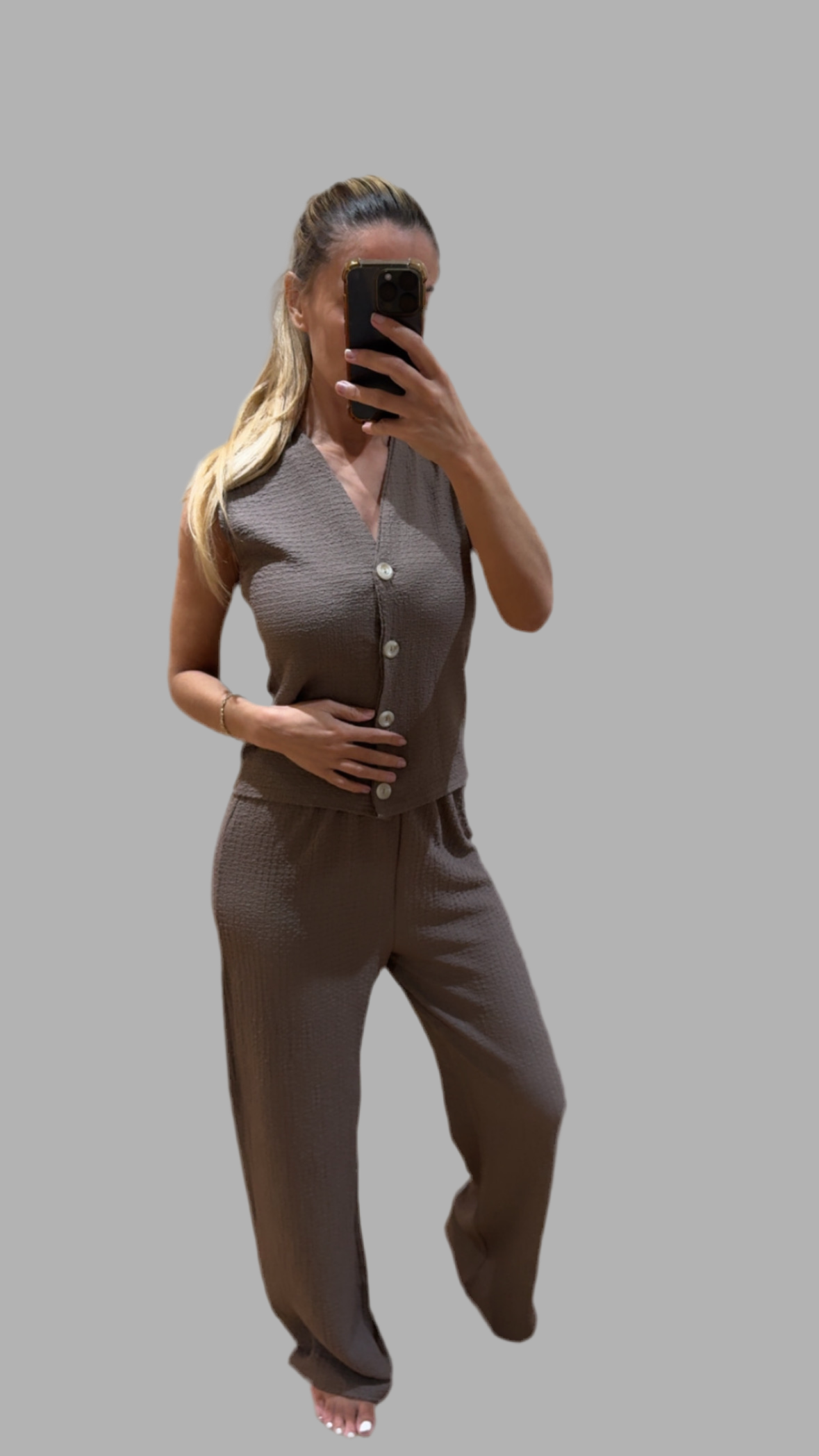 Sleeveless Waffle Co-Ord