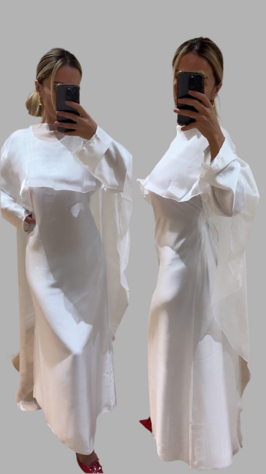 White Chiffon Cape Maxi