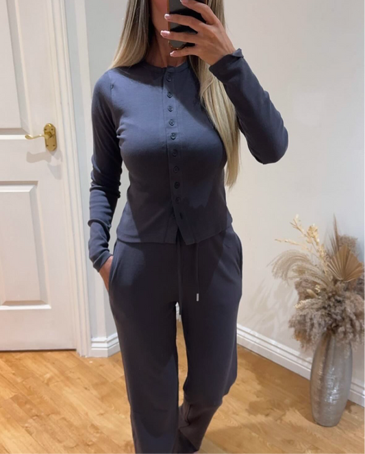 Ribbed Button Up Co-Ord