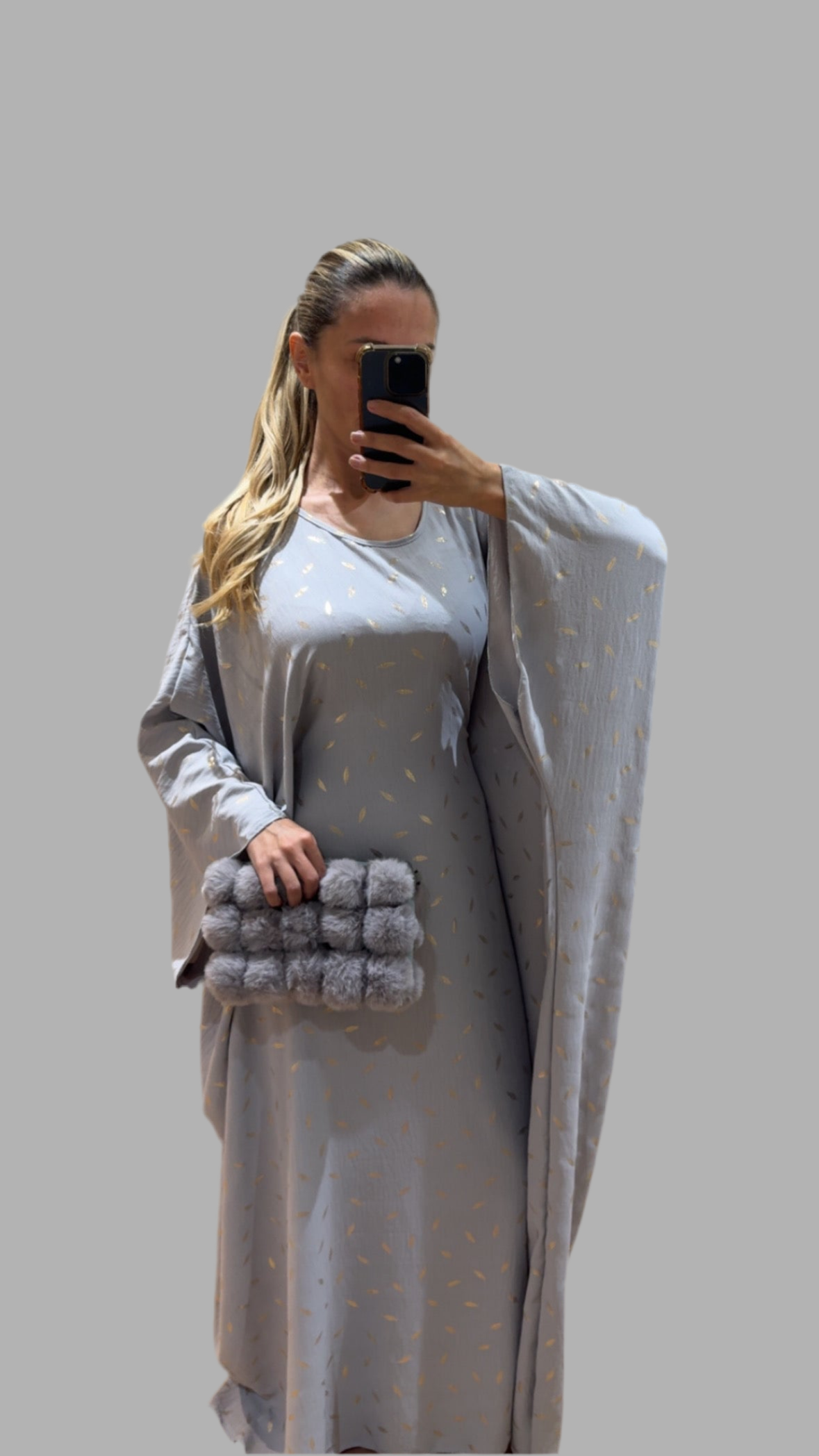 Gold Leaf Butterfly Abaya