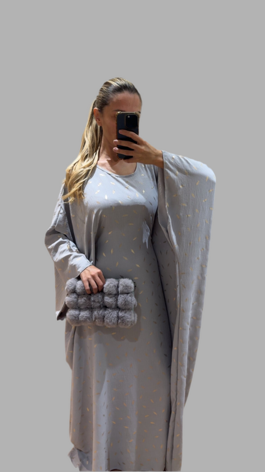 Gold Leaf Butterfly Abaya