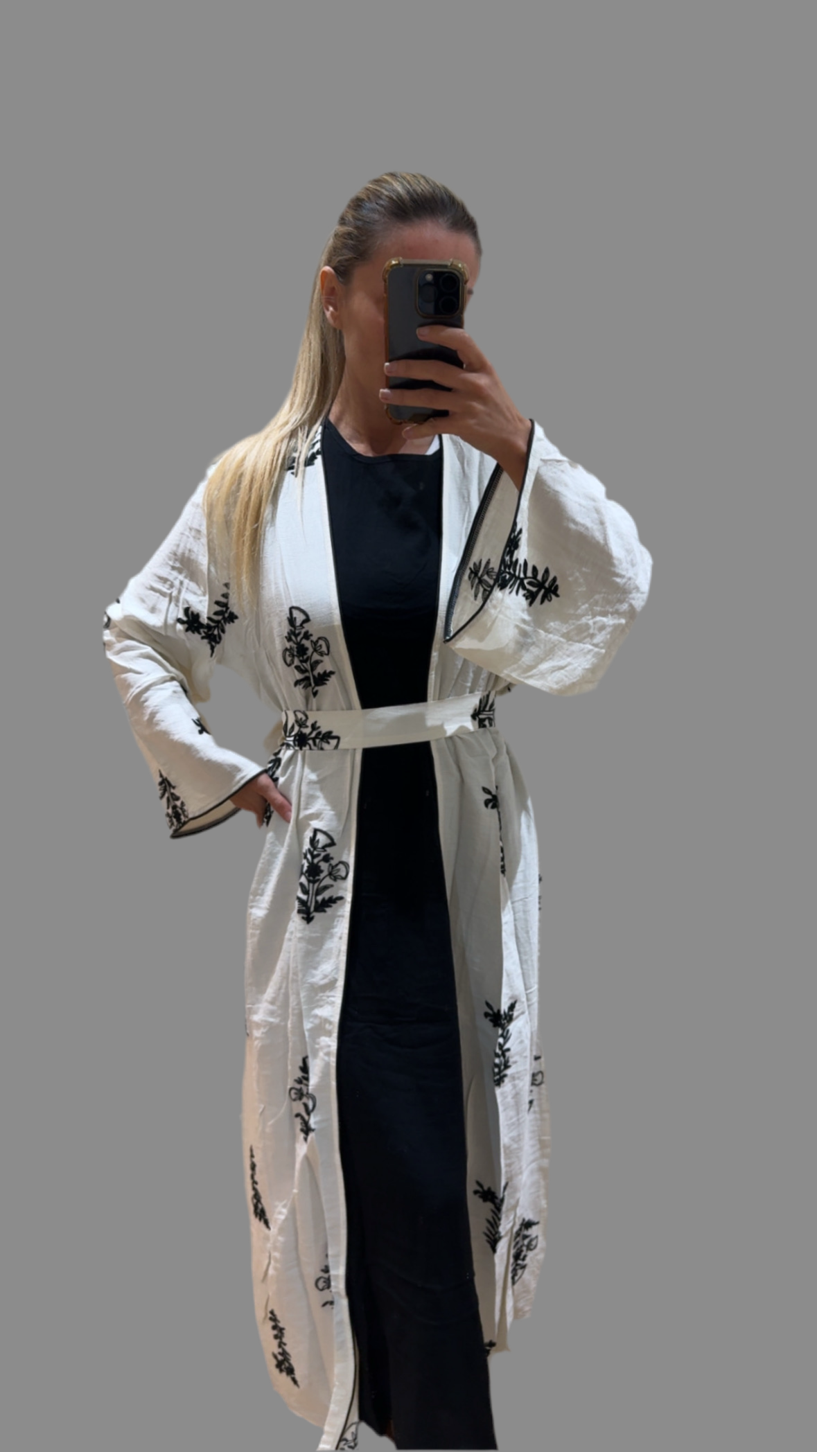 Linen 3 Piece Abaya