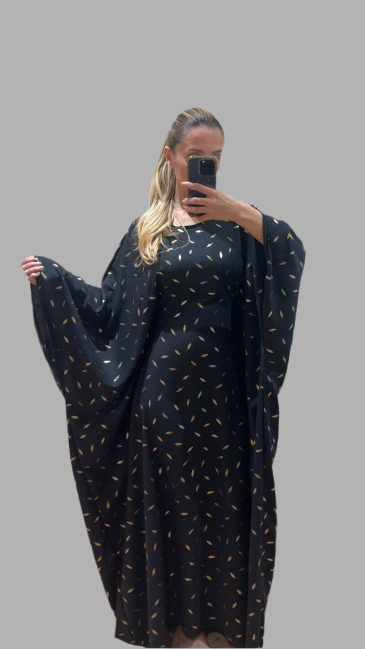 Gold Leaf Butterfly Abaya