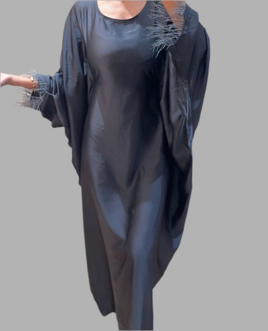 Feather Sleeve Abaya