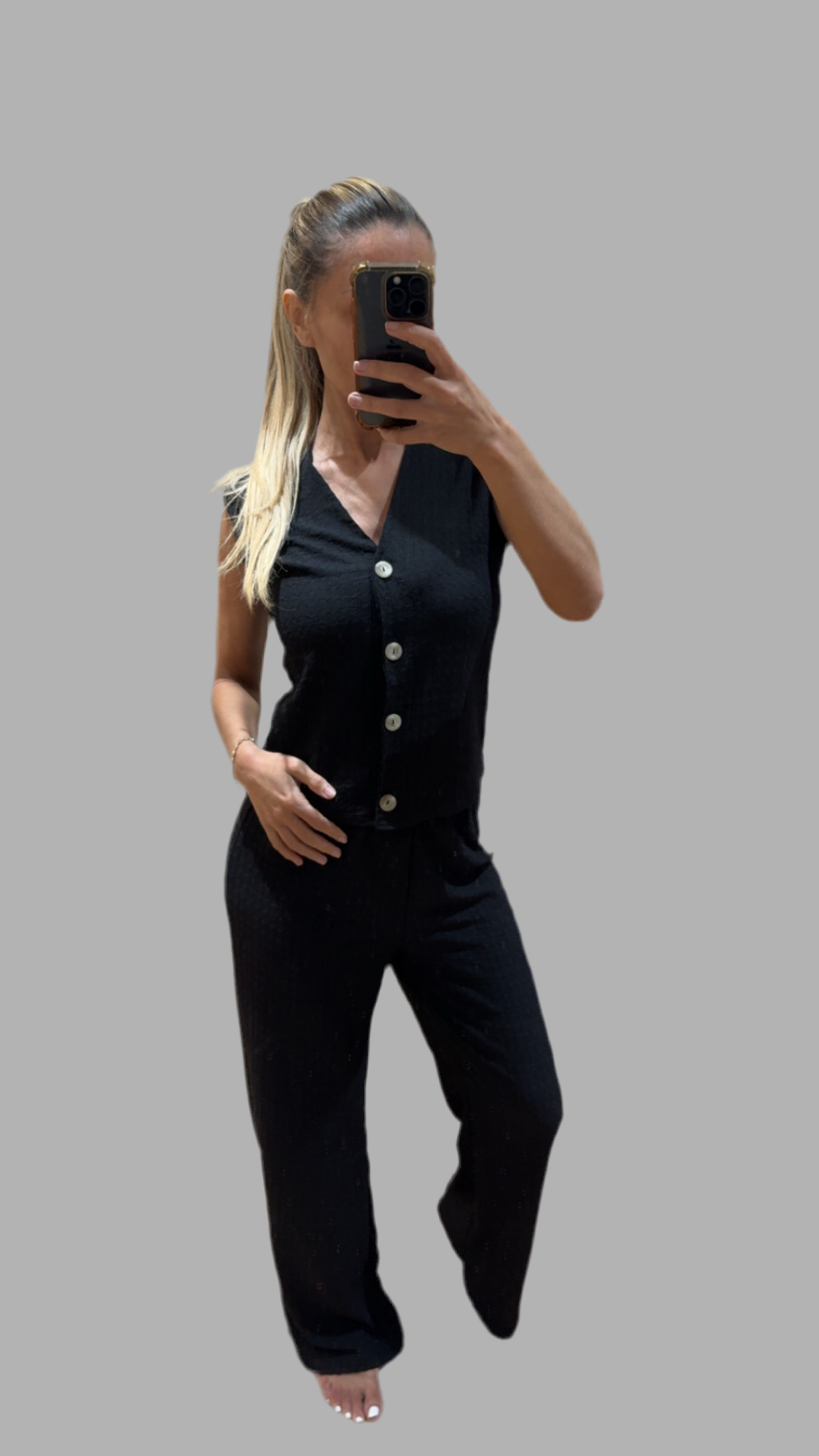 Sleeveless Waffle Co-Ord