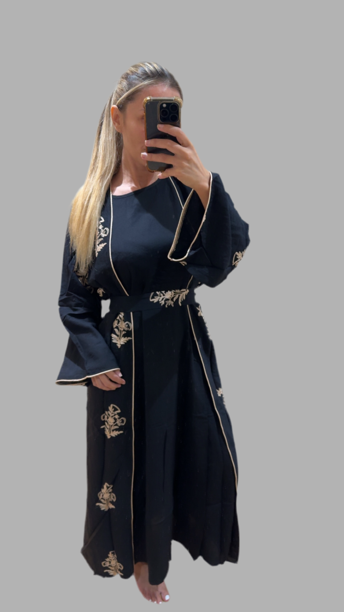 Linen 3 Piece Abaya
