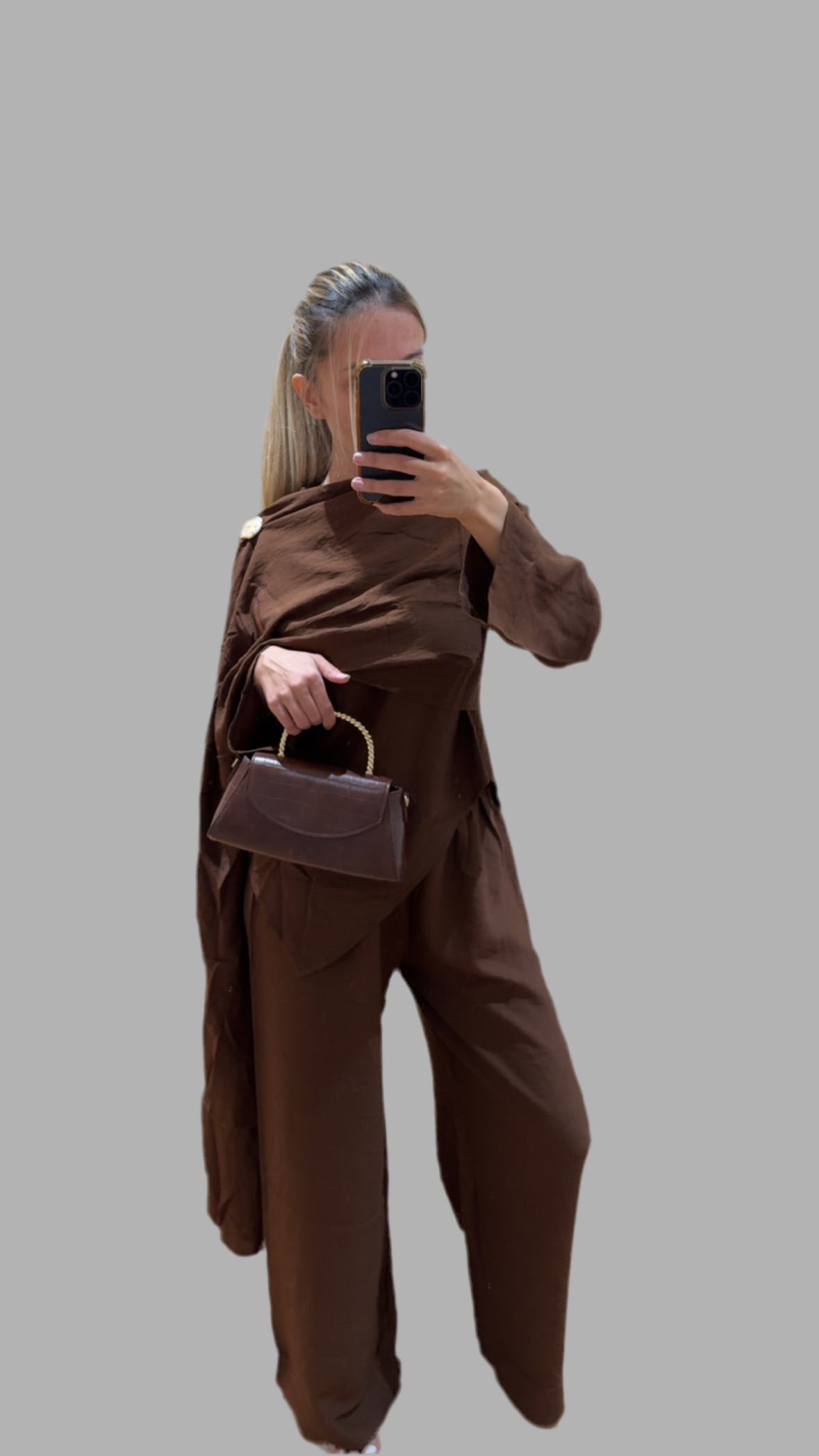 Asymmetric Linen Broch Co Ord