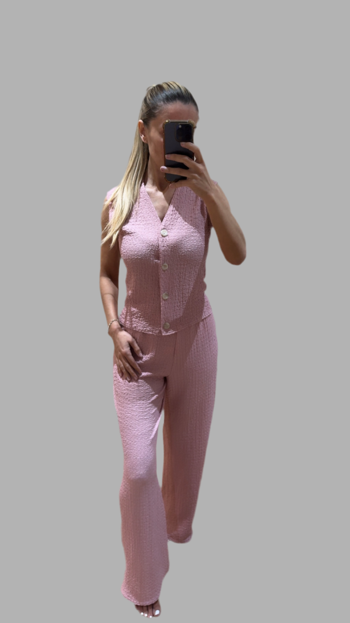 Sleeveless Waffle Co-Ord