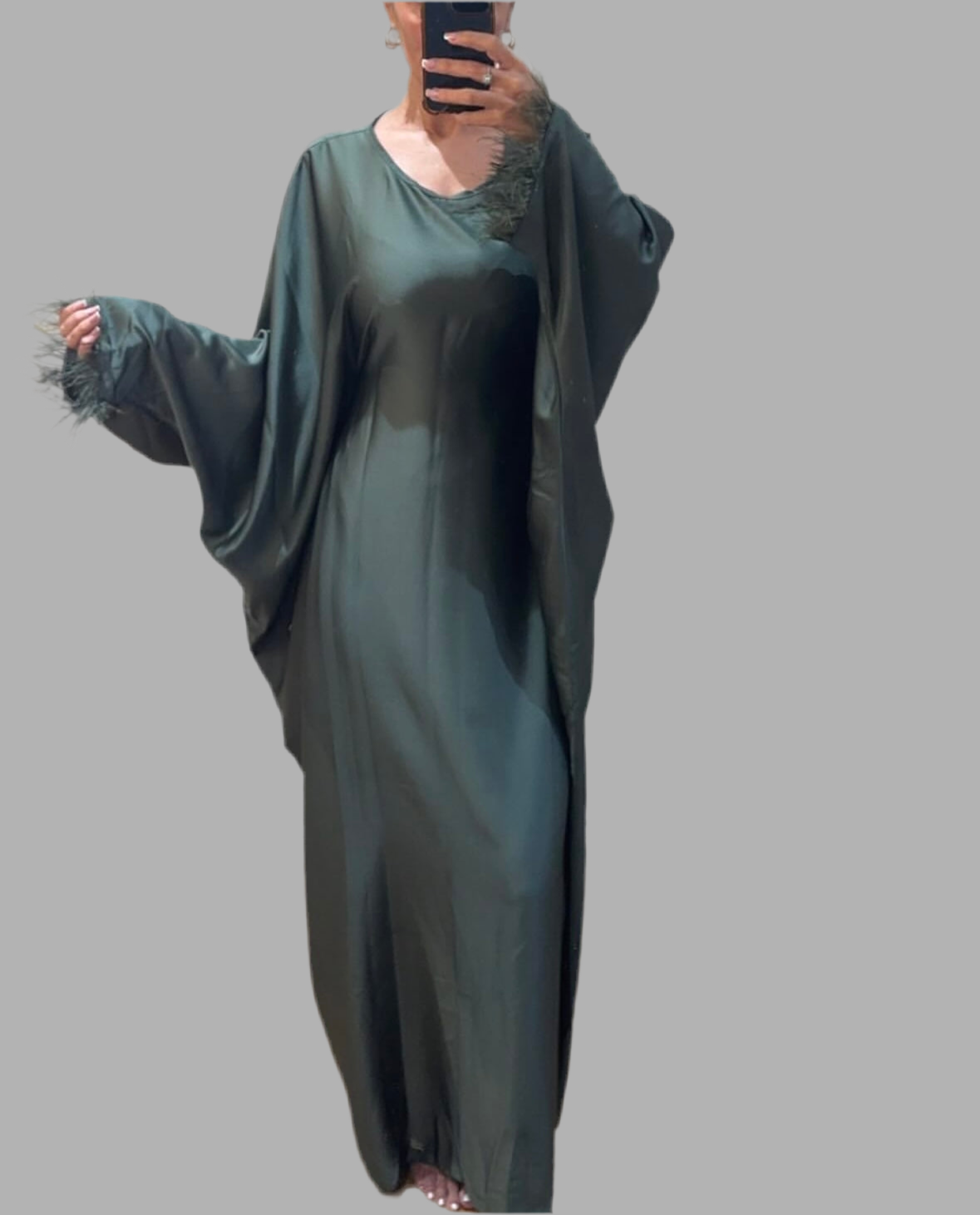Feather Sleeve Abaya